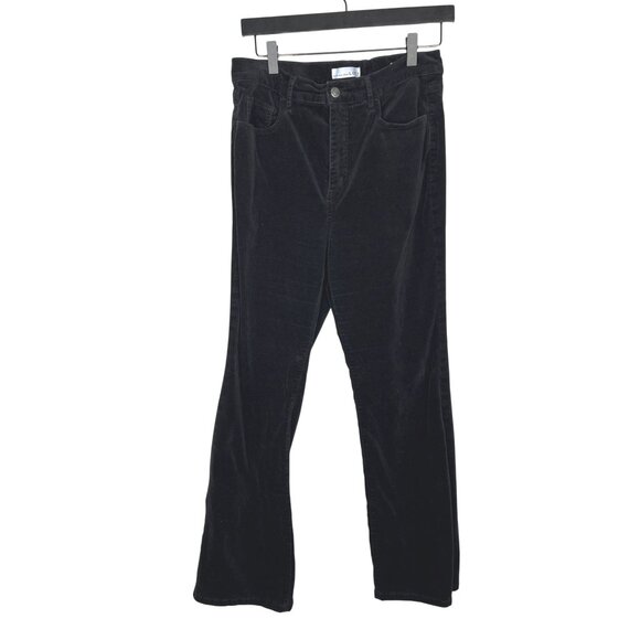 Loft Pants Womens 30 10 Medium Black Velvet Bootcut High Rise Black Work Casual - Picture 1 of 16